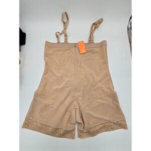 Feelin Girl Womens Full Body Shapewear 4XL Beige Convertible Straps Zipper Front